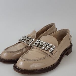 AGL Lola Strass Mixed Crystal Loafer in Beige